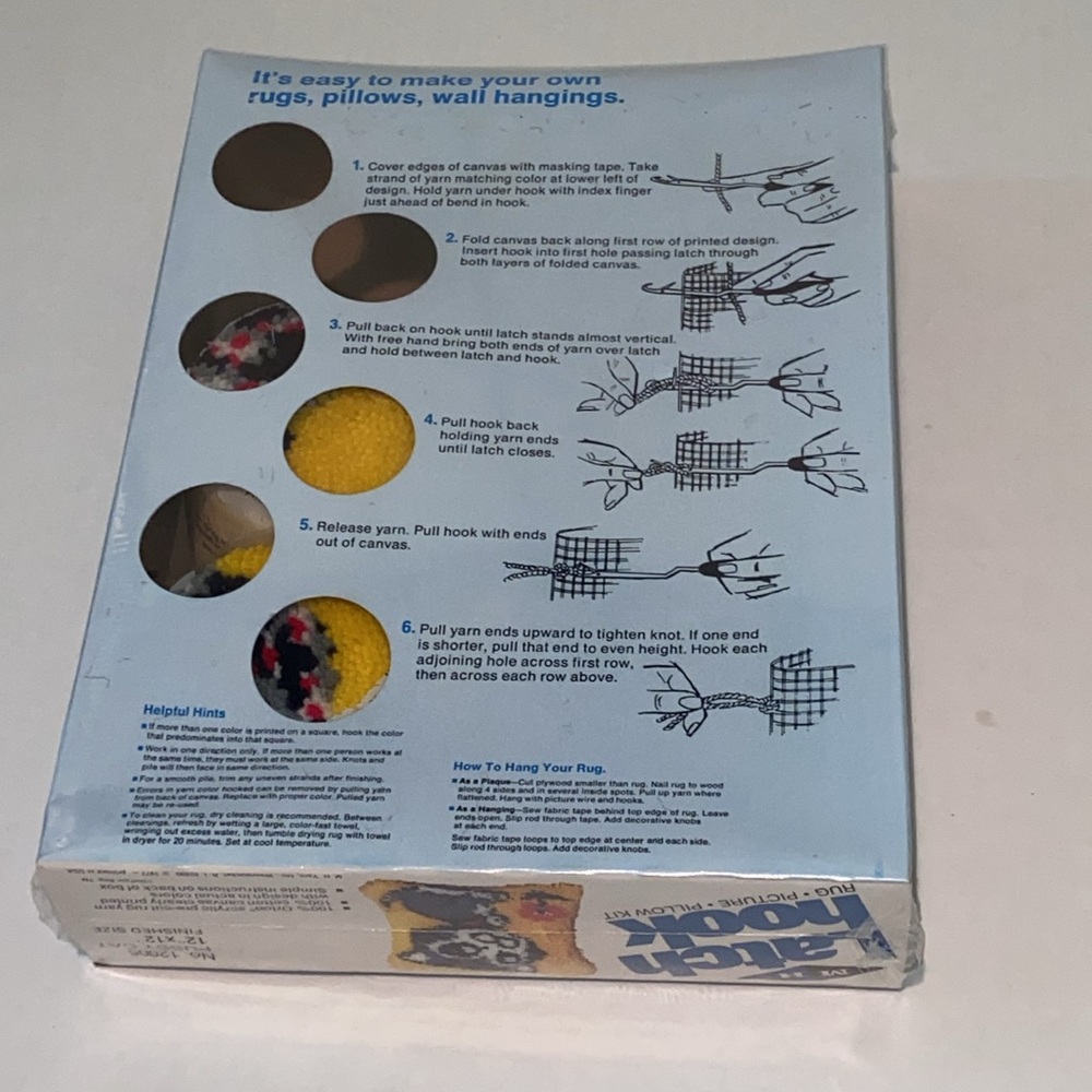 M And H Yarn Inc. New Vintage Latch Hook Kit with Cat Design - Picture 2 of 5